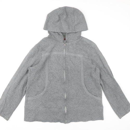 Kirkland Signature Women’s Grey Full Zip Hoodie L Cotton Blend