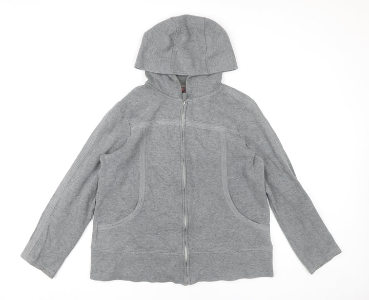 Kirkland Signature Women’s Grey Full Zip Hoodie L Cotton Blend