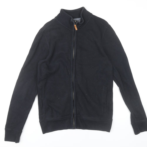 Next Men’s Black Cotton Full Zip Mock Neck Jumper Small