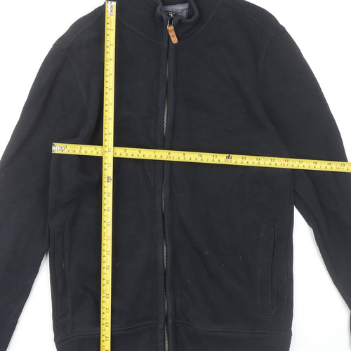 Next Men’s Black Cotton Full Zip Mock Neck Jumper Small