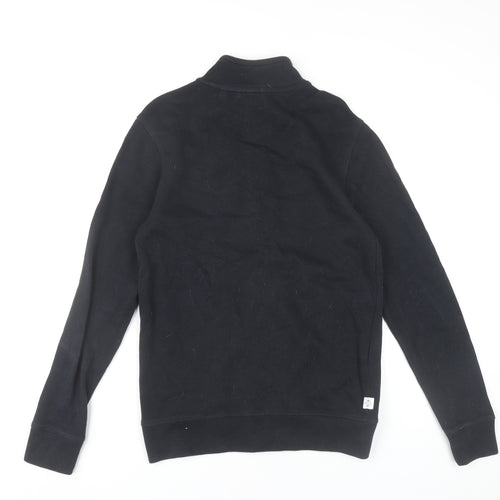 Next Men’s Black Cotton Full Zip Mock Neck Jumper Small