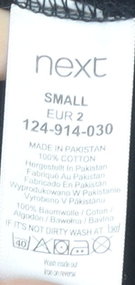 Next Men’s Black Cotton Full Zip Mock Neck Jumper Small