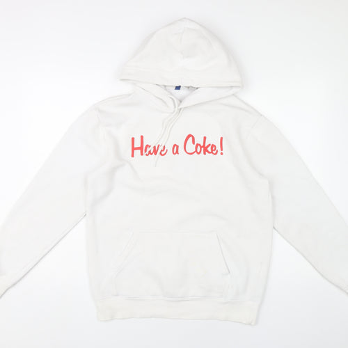 H&M Divided Coca-Cola White Hoodie Women S Pullover Logo Graphic