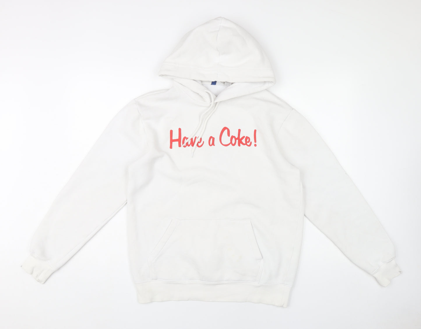 H&M Divided Coca-Cola White Hoodie Women S Pullover Logo Graphic