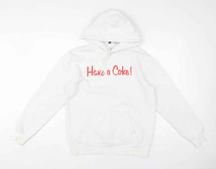 H&M Divided Coca-Cola White Hoodie Women S Pullover Logo Graphic