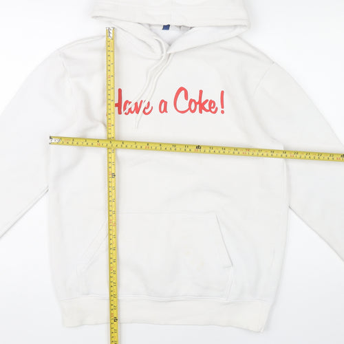 H&M Divided Coca-Cola White Hoodie Women S Pullover Logo Graphic