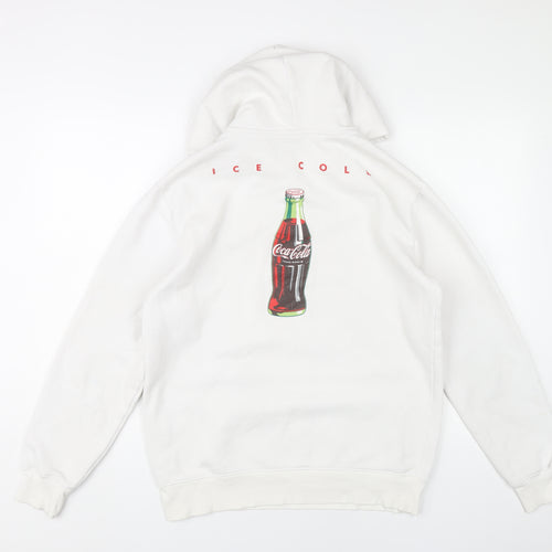 H&M Divided Coca-Cola White Hoodie Women S Pullover Logo Graphic