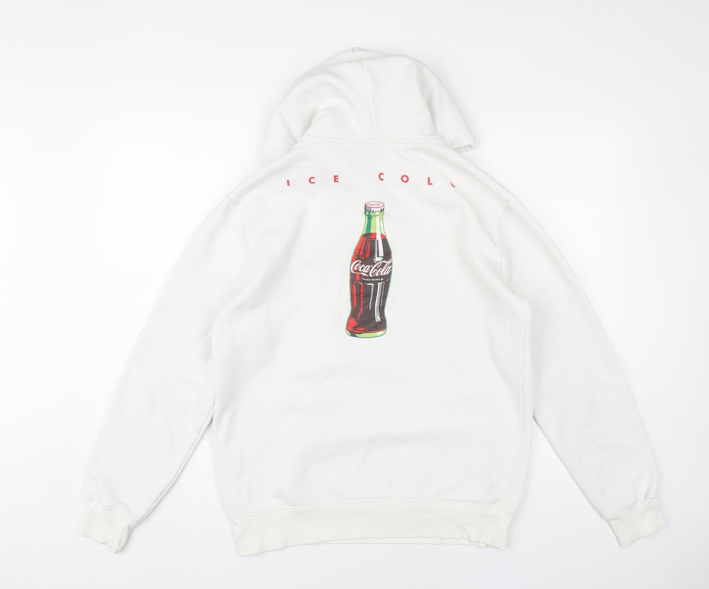 H&M Divided Coca-Cola White Hoodie Women S Pullover Logo Graphic