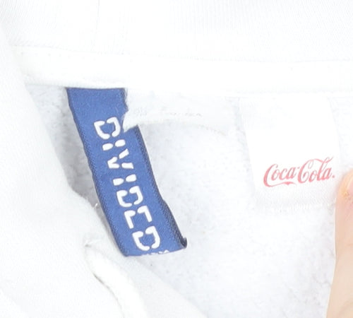 H&M Divided Coca-Cola White Hoodie Women S Pullover Logo Graphic