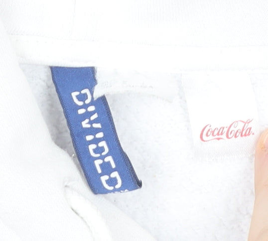 H&M Divided Coca-Cola White Hoodie Women S Pullover Logo Graphic