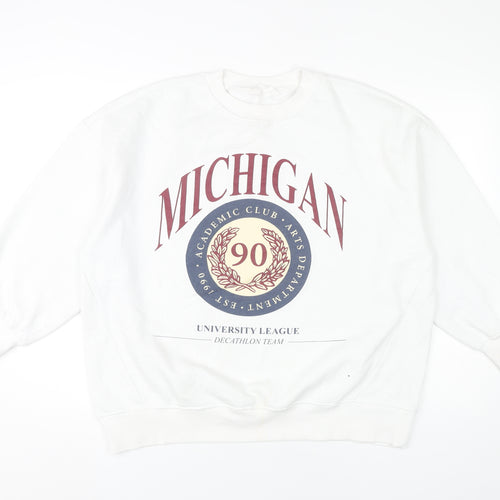 Primark Women’s White Michigan Graphic Sweatshirt Size S