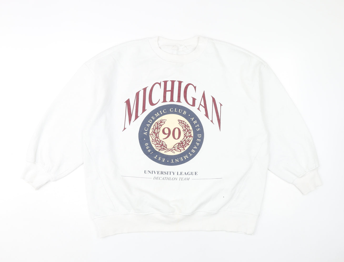 Primark Women’s White Michigan Graphic Sweatshirt Size S