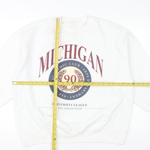 Primark Women’s White Michigan Graphic Sweatshirt Size S