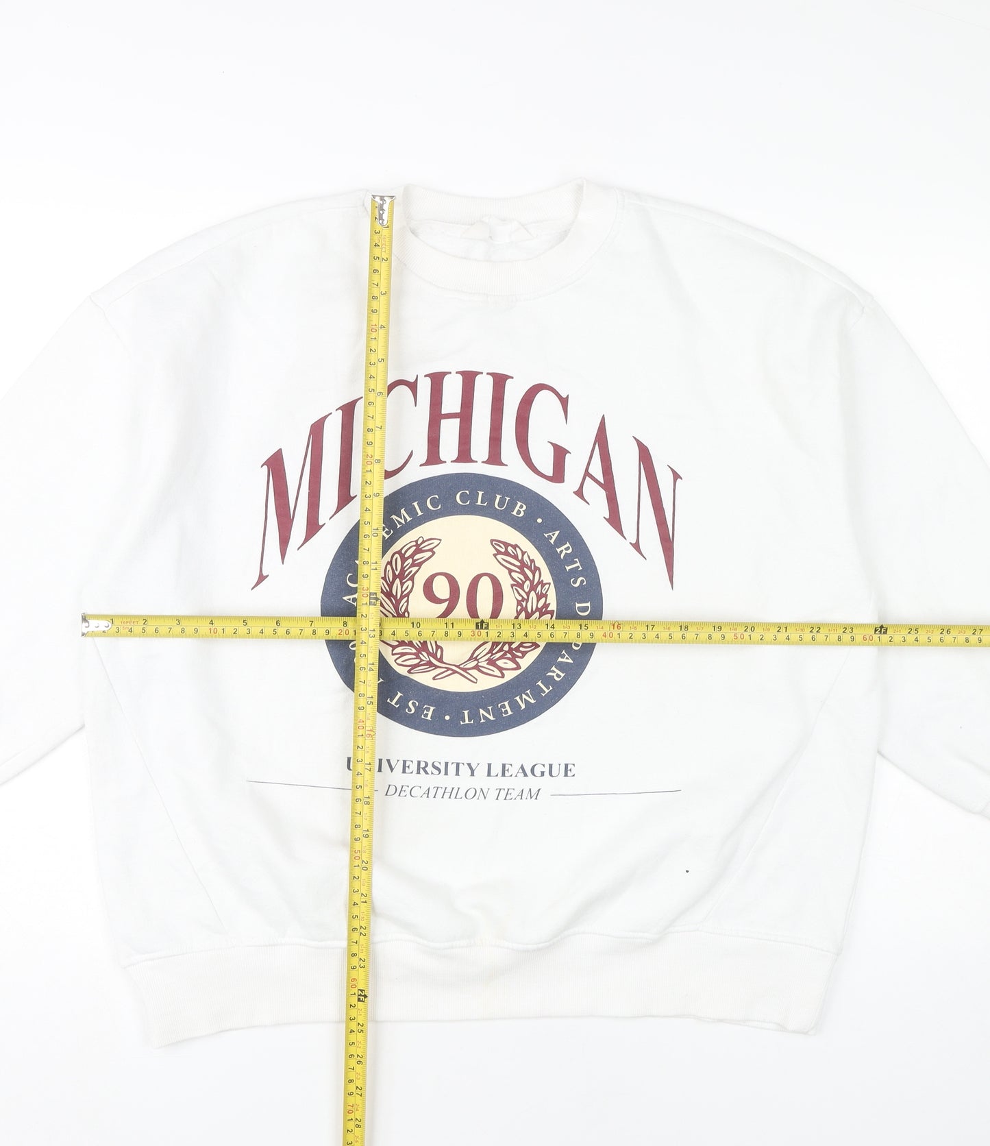 Primark Women’s White Michigan Graphic Sweatshirt Size S