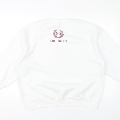 Primark Women’s White Michigan Graphic Sweatshirt Size S