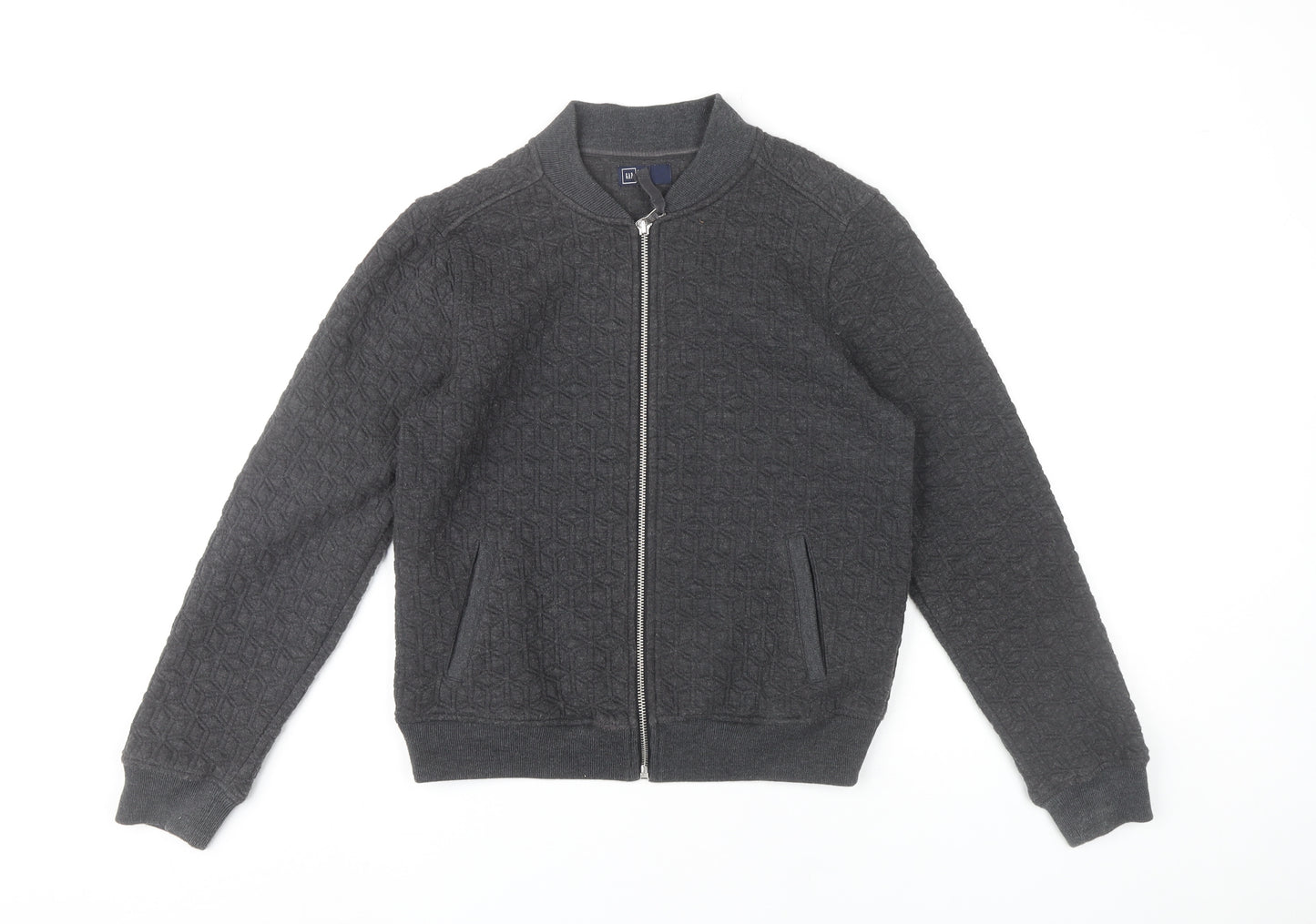 GAP Women’s Grey Bomber Jacket Size S Full Zip Pockets Casual