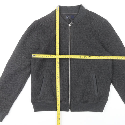 GAP Women’s Grey Bomber Jacket Size S Full Zip Pockets Casual