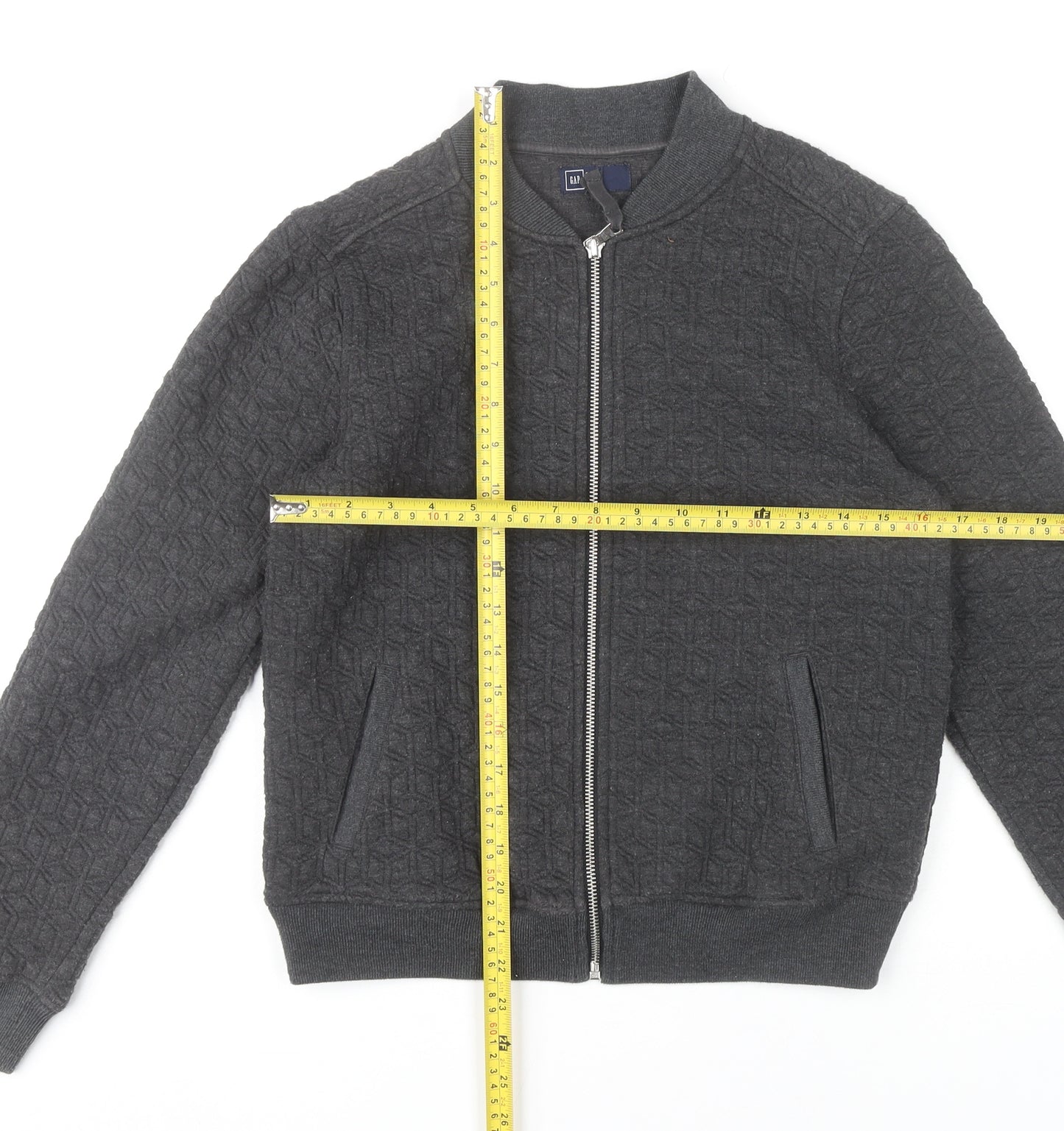 GAP Women’s Grey Bomber Jacket Size S Full Zip Pockets Casual