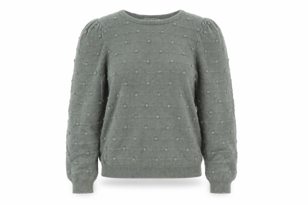 Vanquish Teens Green Cotton Puff Sleeve Jumper Size 4 Crew Neck