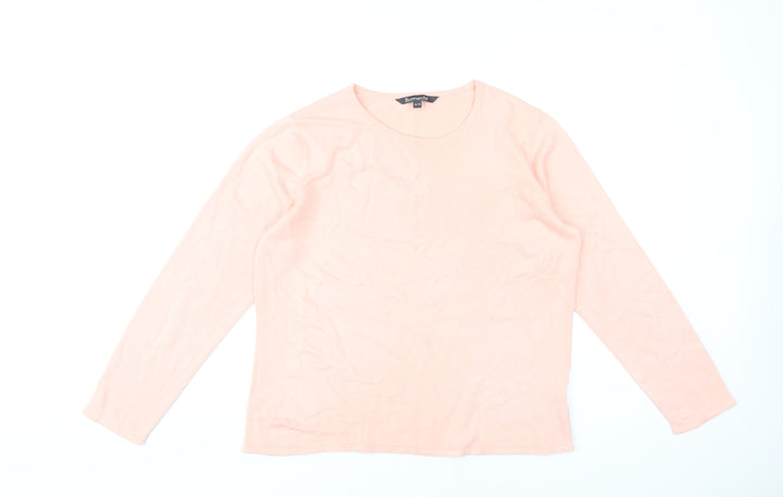 Bonmarché Womens Pink Pullover Jumper Size 16 Round Neck Long Sleeve