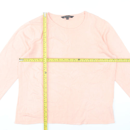 Bonmarché Womens Pink Pullover Jumper Size 16 Round Neck Long Sleeve