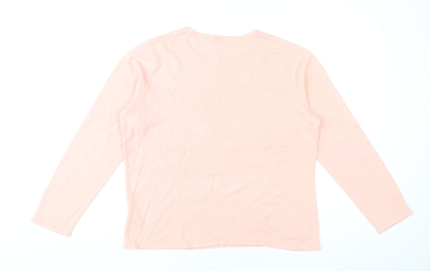 Bonmarché Womens Pink Pullover Jumper Size 16 Round Neck Long Sleeve