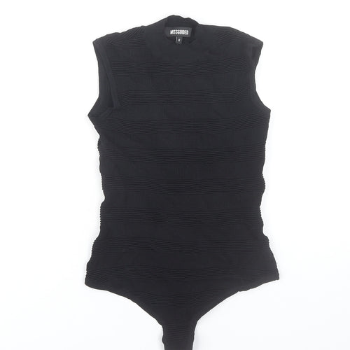 Missguided Women Black Size 6 High Neck Sleeveless Bodysuit
