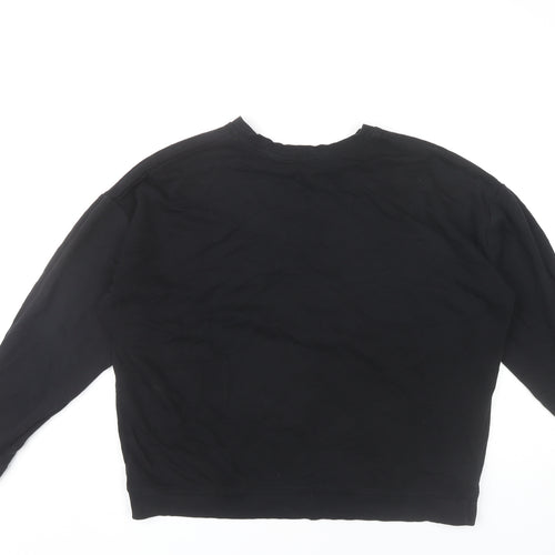 Marks and Spencer Women’s Black Luxe Logo Cotton Sweatshirt M 38-40"