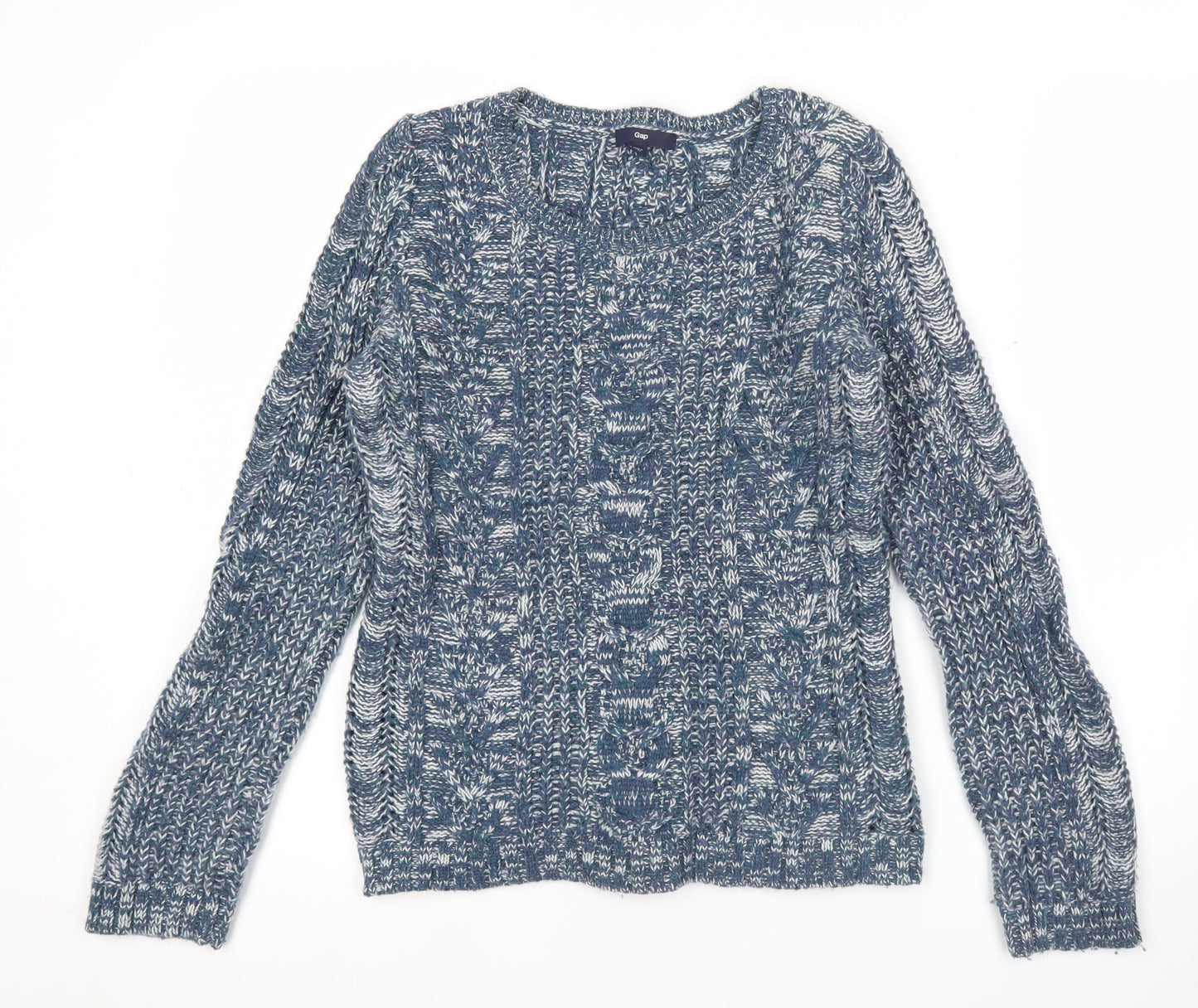 Gap Womens Blue Cable-Knit Wool Blend Jumper Size S