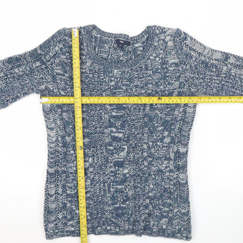 Gap Womens Blue Cable-Knit Wool Blend Jumper Size S