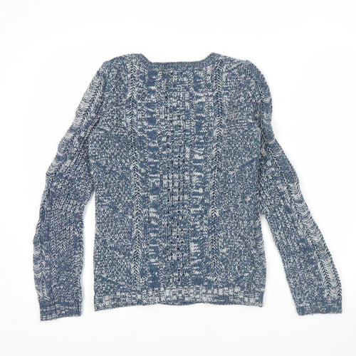 Gap Womens Blue Cable-Knit Wool Blend Jumper Size S