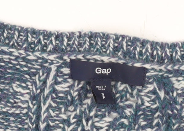Gap Womens Blue Cable-Knit Wool Blend Jumper Size S