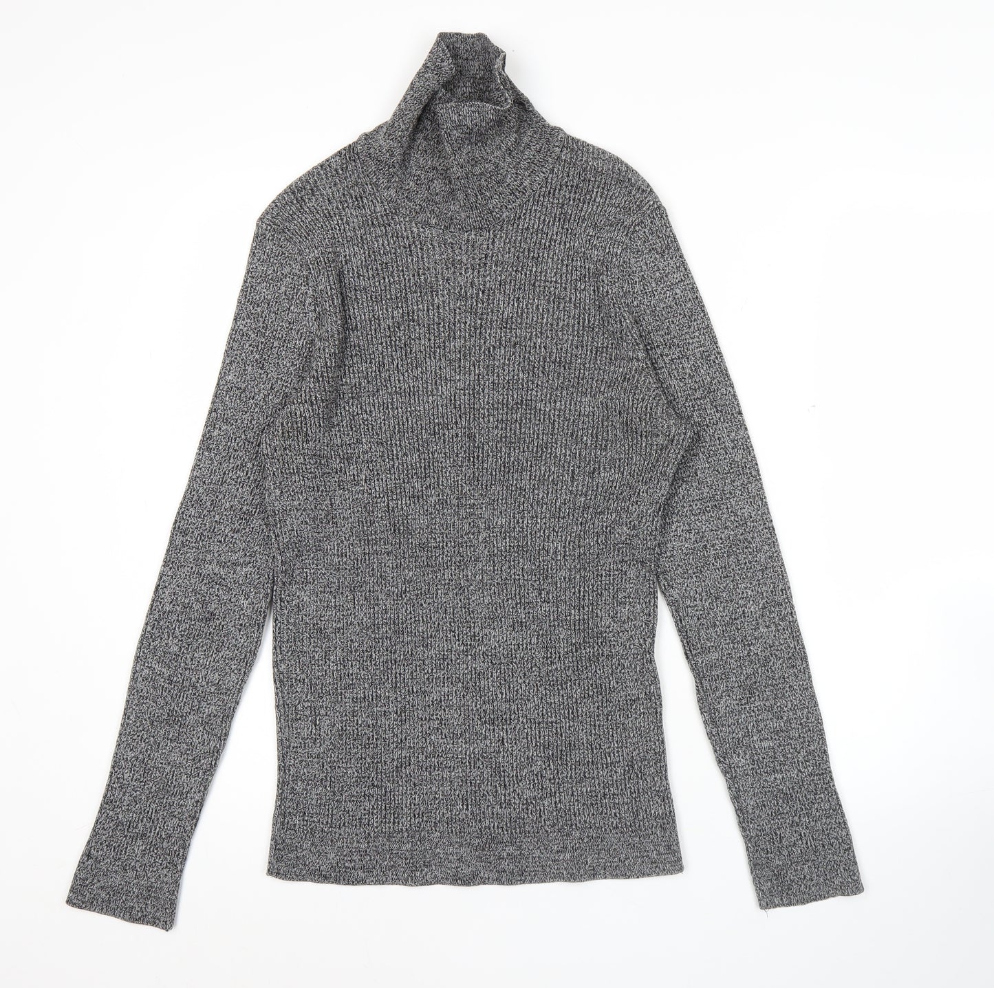 New Look Women’s Grey Roll Neck Ribbed Jumper Size 12