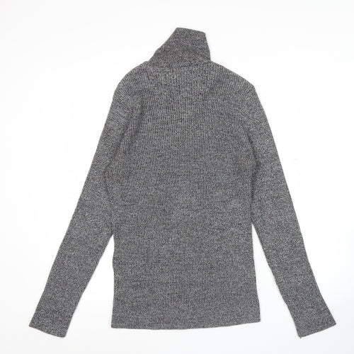 New Look Women’s Grey Roll Neck Ribbed Jumper Size 12