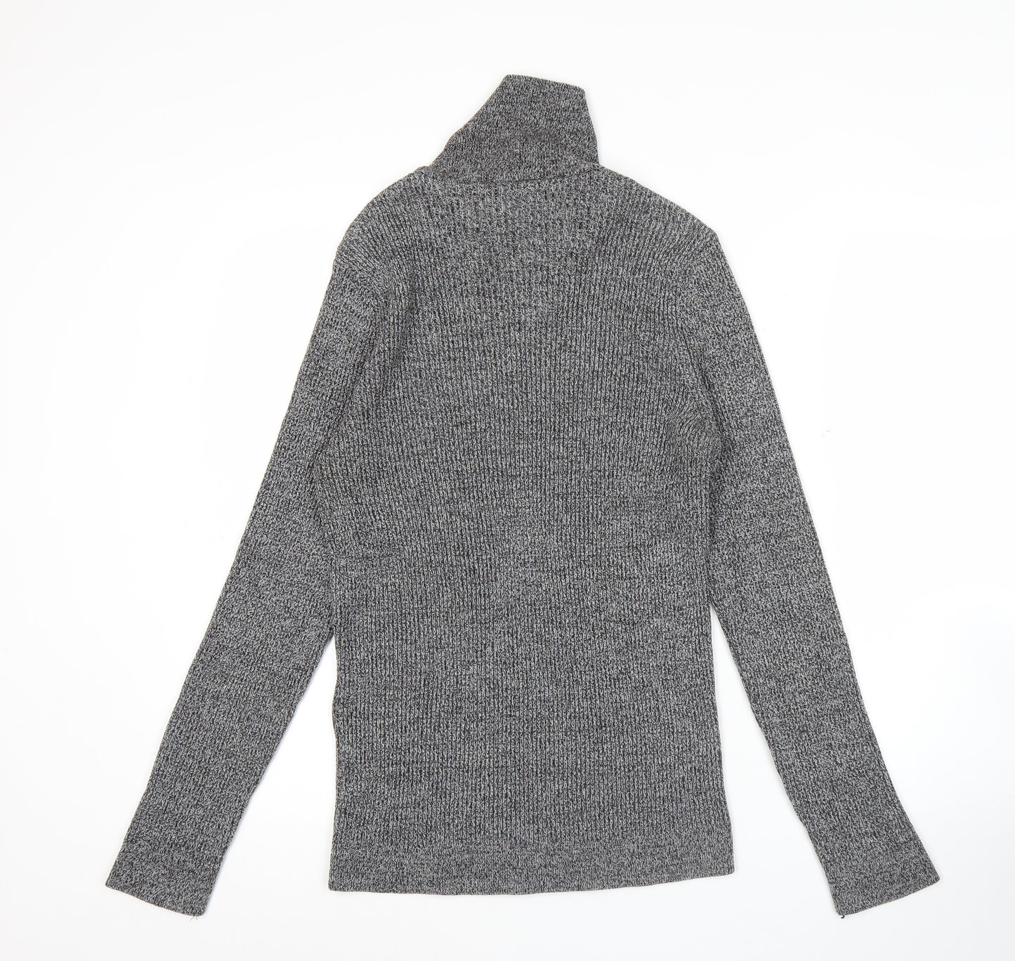 New Look Women’s Grey Roll Neck Ribbed Jumper Size 12