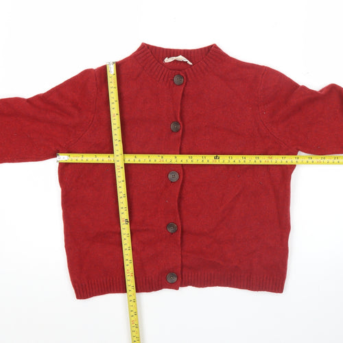 Seasalt Cornwall Women’s Red Wool Blend Crew Neck Cardigan Size 14