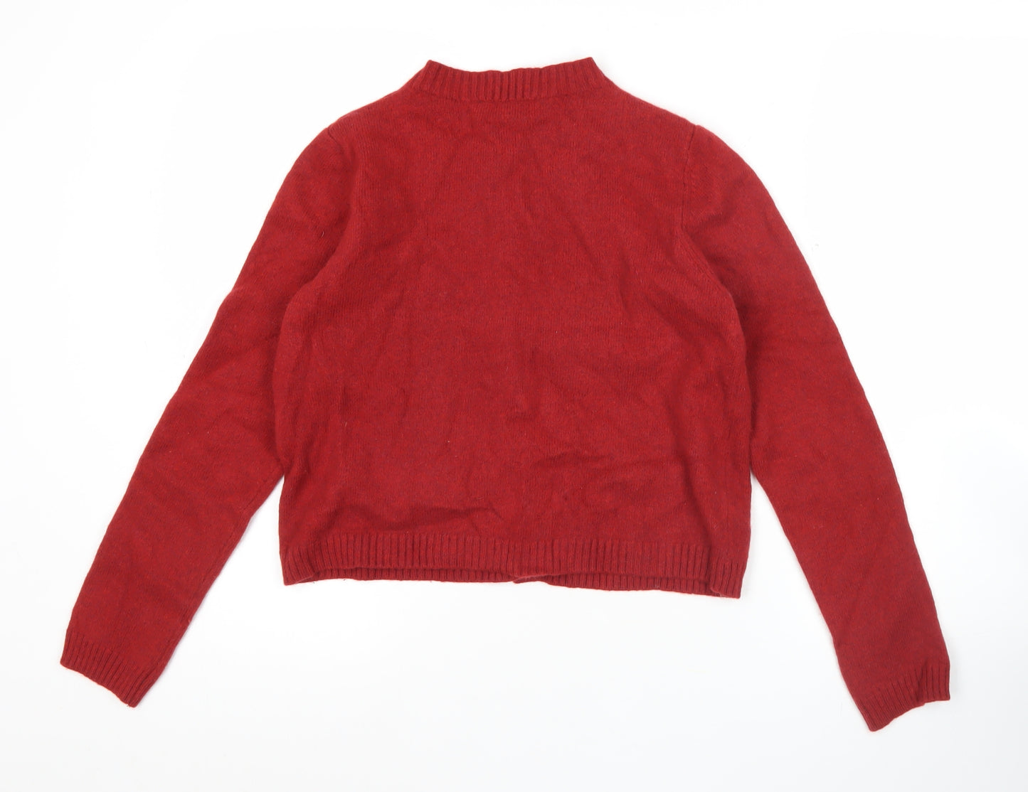 Seasalt Cornwall Women’s Red Wool Blend Crew Neck Cardigan Size 14