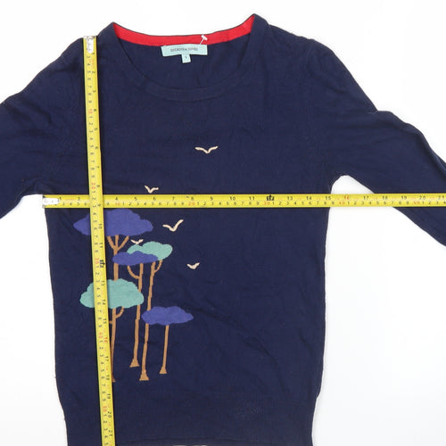 Dickins & Jones Womens Blue Crew Neck Pullover Jumper S