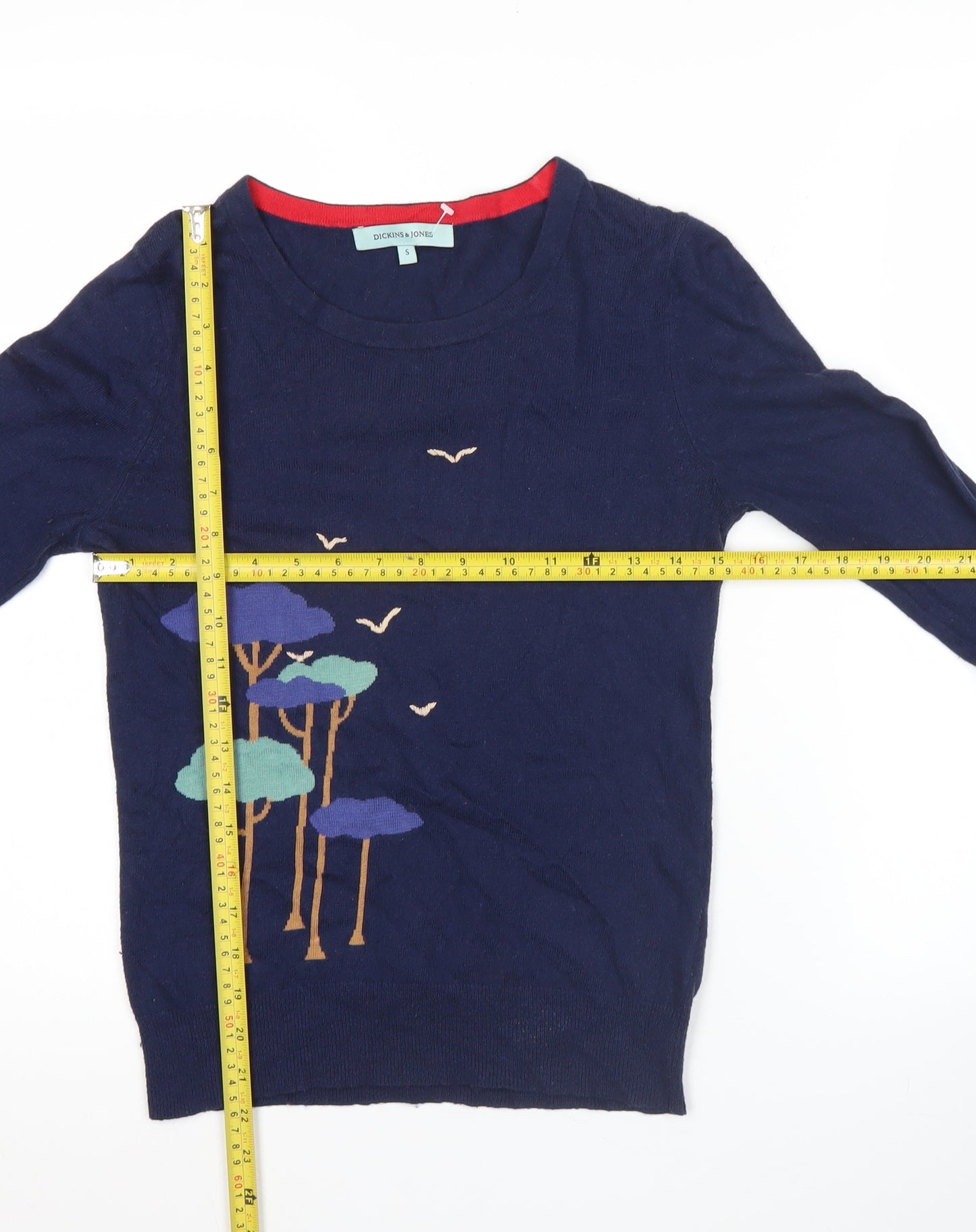 Dickins & Jones Womens Blue Crew Neck Pullover Jumper S