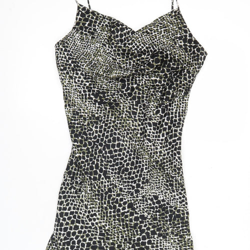 Topshop Women’s Multicoloured Animal Print Petite Size 8 Slip Mini Dress