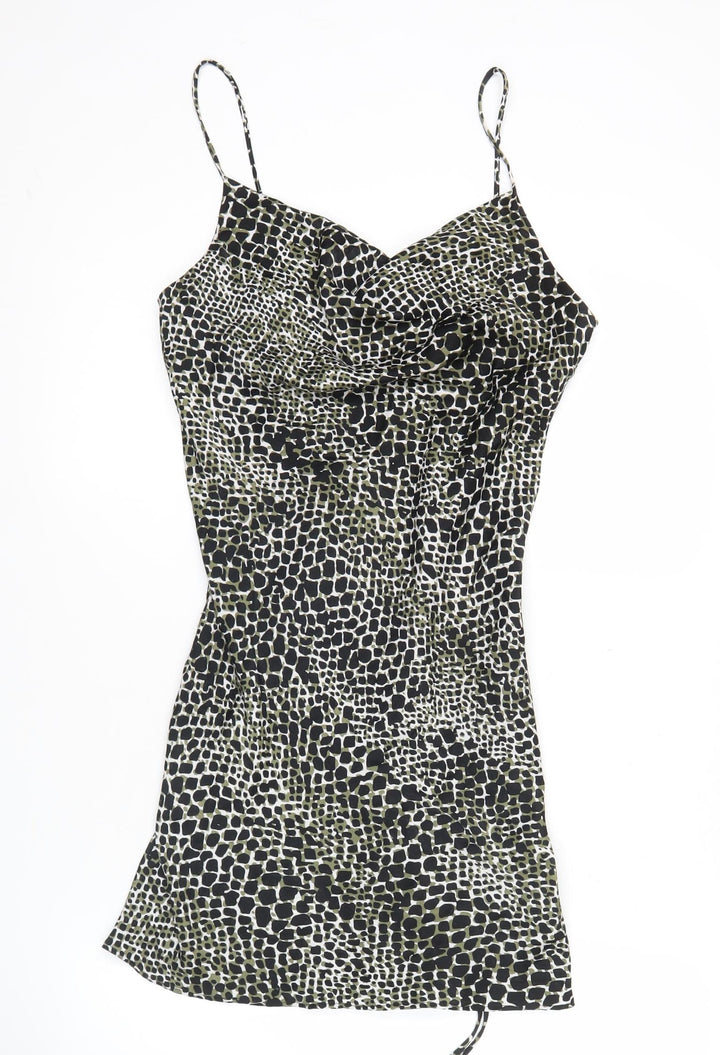 Topshop Women’s Multicoloured Animal Print Petite Size 8 Slip Mini Dress