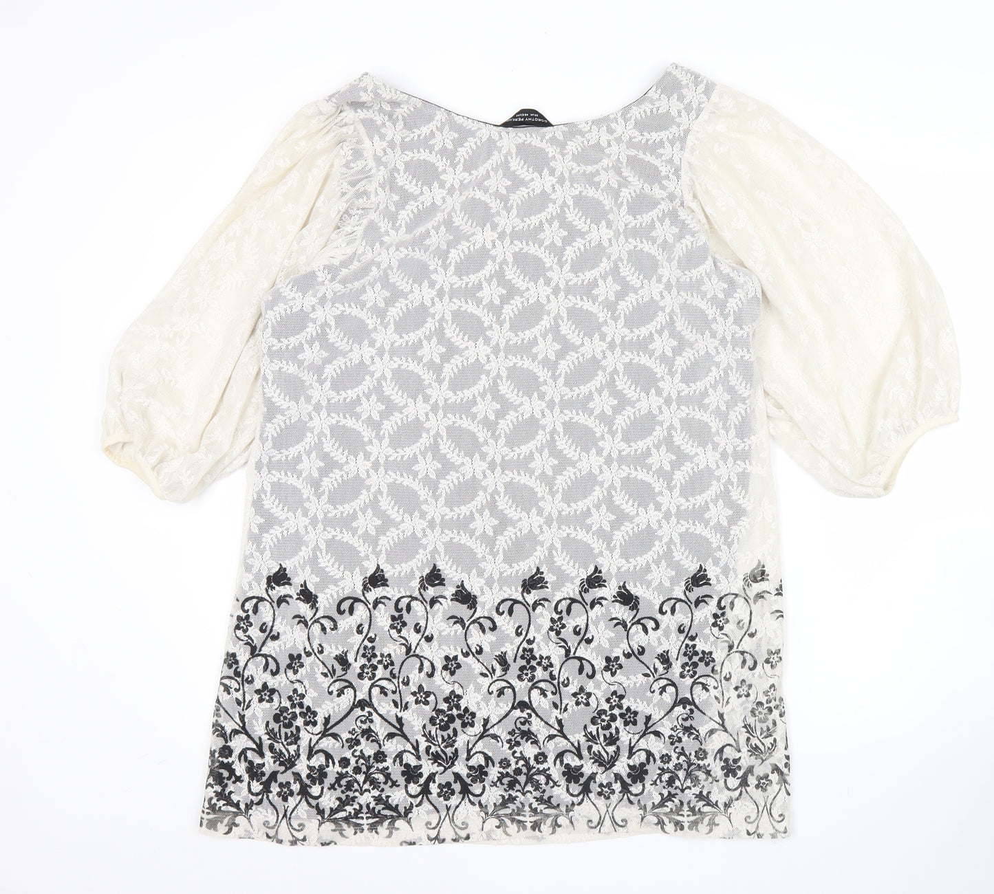 Dorothy Perkins Women’s White Black Lace Floral Shift Dress Size 20