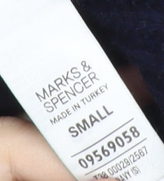 Marks and Spencer Women Blue Chunky Knit Cape Jumper Small