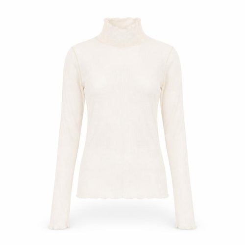 Zara Women Ivory Knit Roll Neck Long Sleeve Blouse Size S