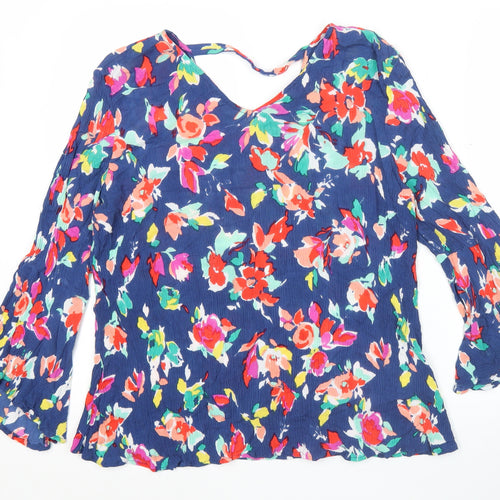 Kaleidoscope Womens Multicoloured Floral Viscose Blouse UK 10