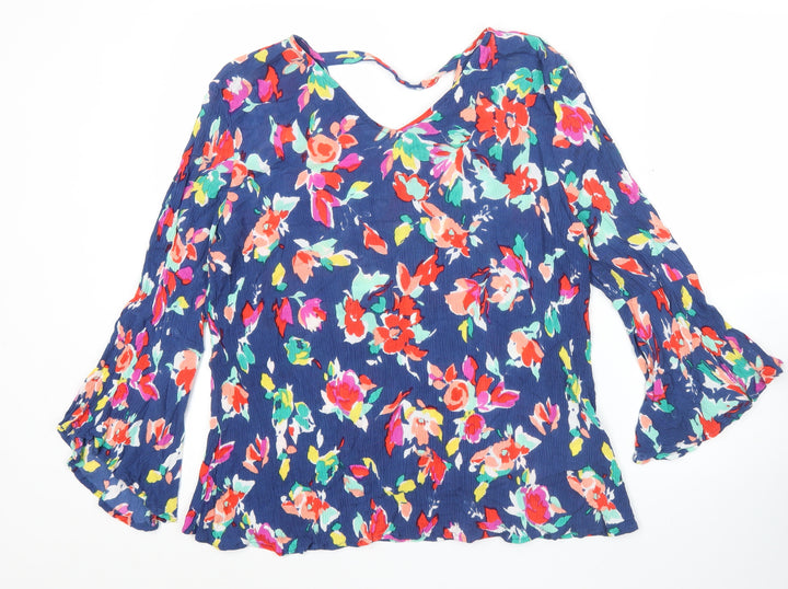 Kaleidoscope Womens Multicoloured Floral Viscose Blouse UK 10