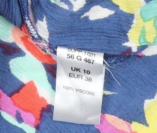 Kaleidoscope Womens Multicoloured Floral Viscose Blouse UK 10