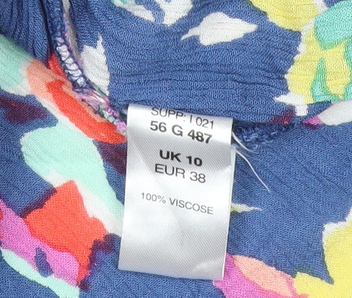 Kaleidoscope Womens Multicoloured Floral Viscose Blouse UK 10