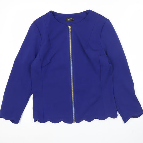 Zeagoo Women Blue Long Sleeve Zip Blouse Size S Workwear Classic
