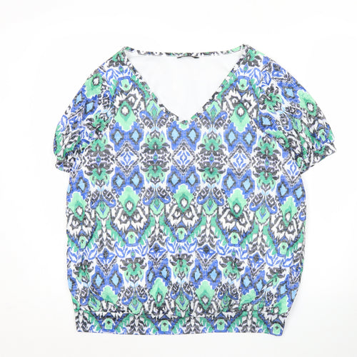 Roman Women’s Multicoloured Size 14 V-Neck Tunic Blouse